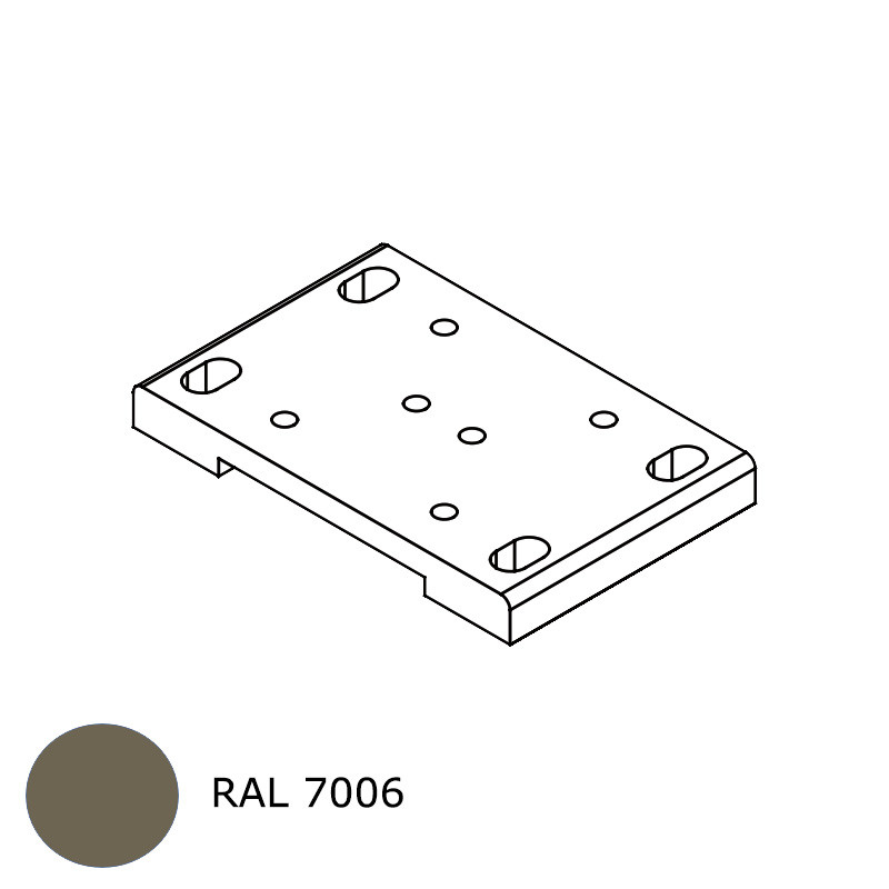 small-Platine 4 fixations RAL 7006