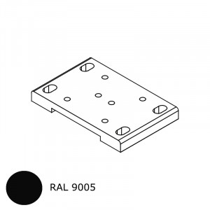 Platine 4 fixations RAL 9005