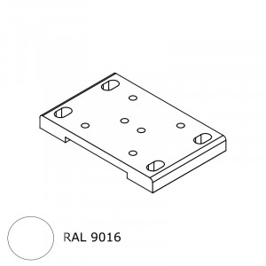 Platine 4 fixations RAL 9016