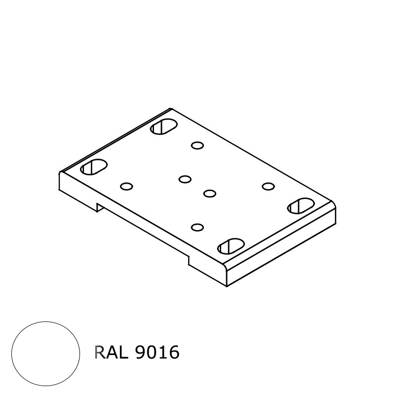 small-Platine 4 fixations RAL 9016