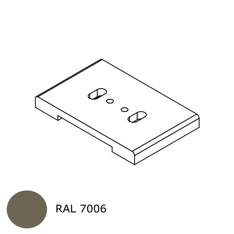 small-Platine 2 fixations RAL 7006