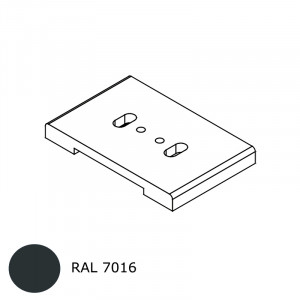 Platine 2 fixations RAL 7016