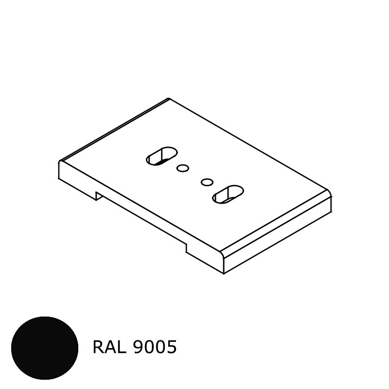 small-Platine 2 fixations RAL 9005