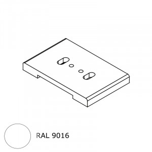 Platine 2 fixations RAL 9016