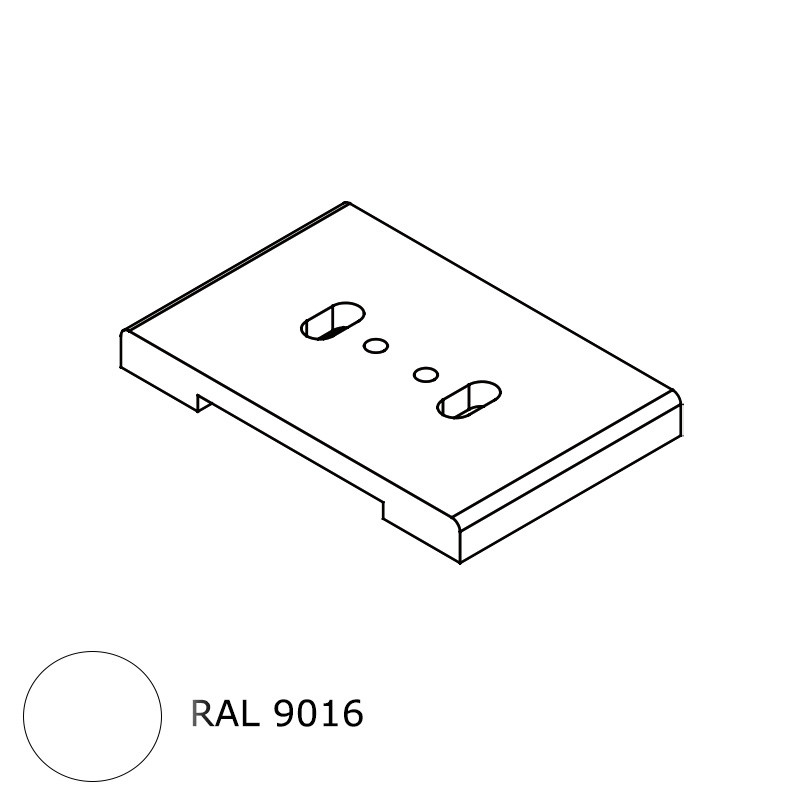 small-Platine 2 fixations RAL 9016