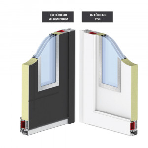 Porte d'entrée hybride ALU/PVC moderne sur mesure