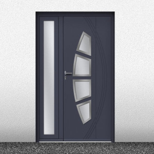 Porte d'entrée Aluminium moderne sur mesure -  2 vantaux