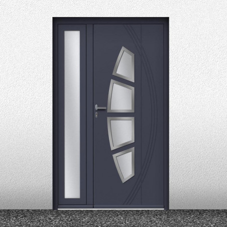 Porte d'entrée Aluminium moderne sur mesure -  2 vantaux