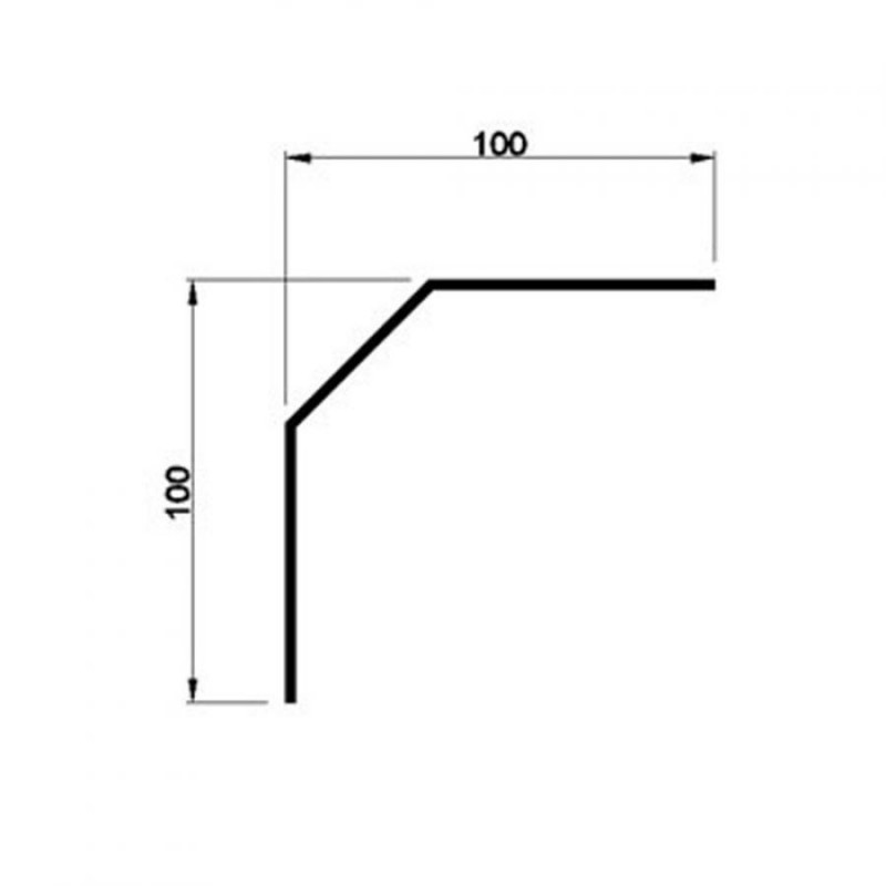 Cornière à pan coupé 100x100 en PVC