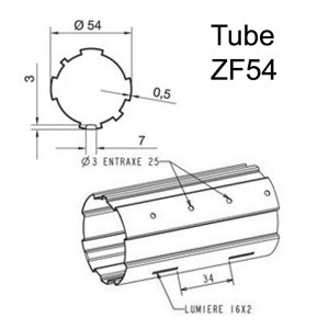 Roue et Couronne somfy diam.50 pour tube Zurfluh 54