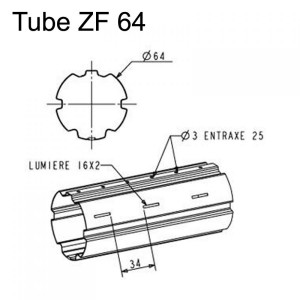 Roue et Couronne somfy diam.50 pour tube Zurfluh 64