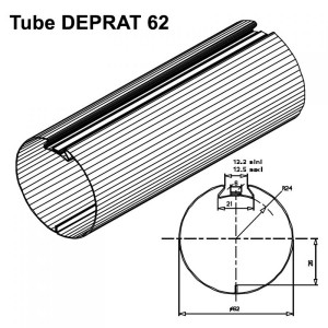 Embout d'axe carré de volet roulant de 16 mm pour tube Deprat 62