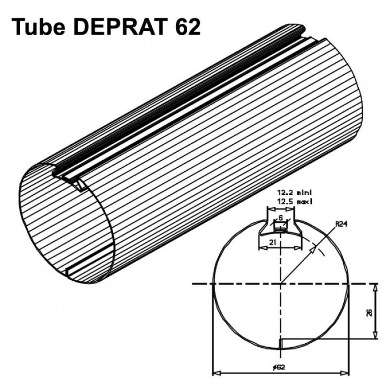 small-Embout d'axe carré de volet roulant de 16 mm pour tube Deprat 62