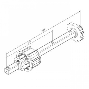 Embout d'axe carré de volet roulant de 16 mm pour tube Deprat 62