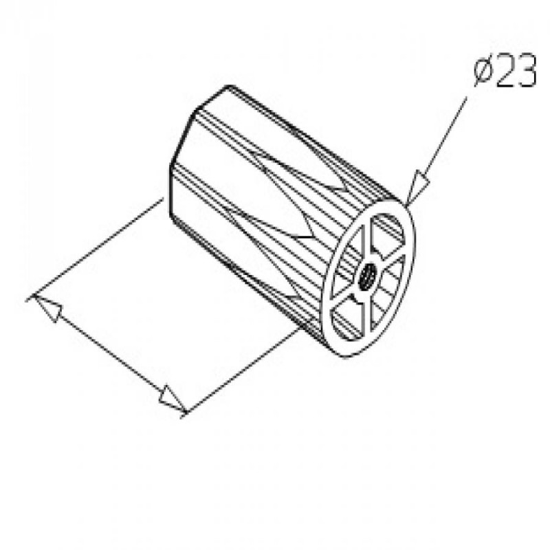 small-Butée ronde pour tablier de volet roulant grise