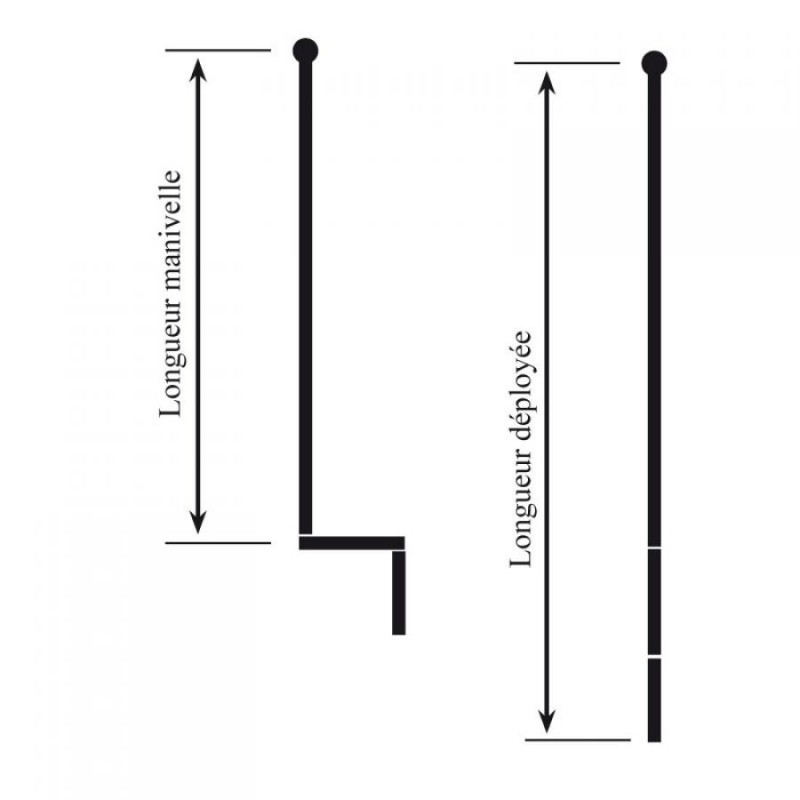 small-Manivelle de volet roulant assemblée Blanche lg 1.2 m