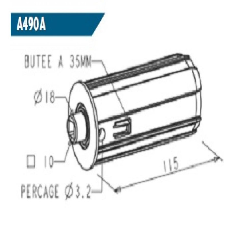 small-Embout escamotable pour tube de volet roulant Zurfluh 54