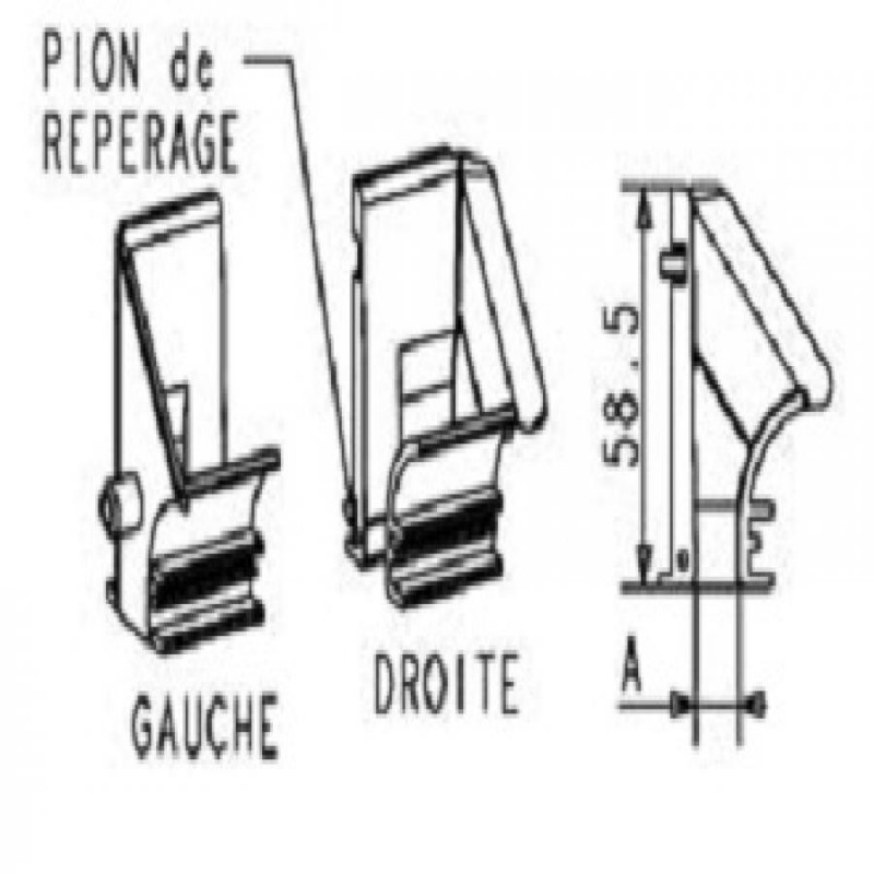 small-Paire de tulipes tradi pour coulisse de volet roulant, mini lame 8-9 mm