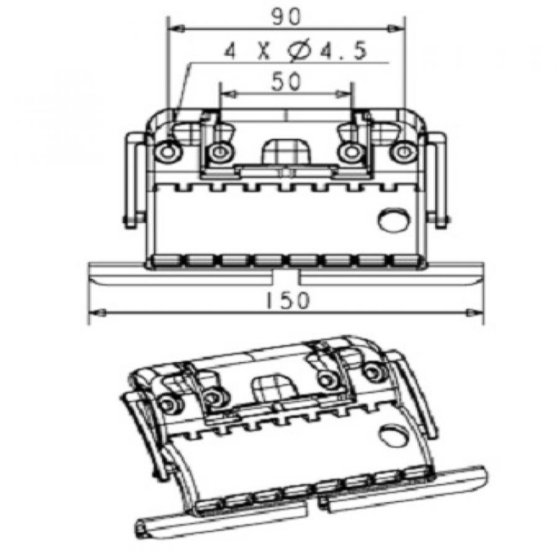 small-Attache tablier CLICKSUR 1 maillon pour tablier de volet roulant de 8-9 mm