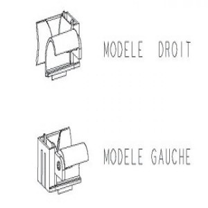 Tulipe gauche et patte pour coulisse de volet roulant, lame de 8-9 mm