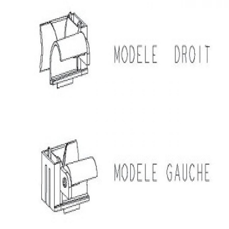 small-Tulipe gauche et patte pour coulisse de volet roulant, lame de 8-9 mm