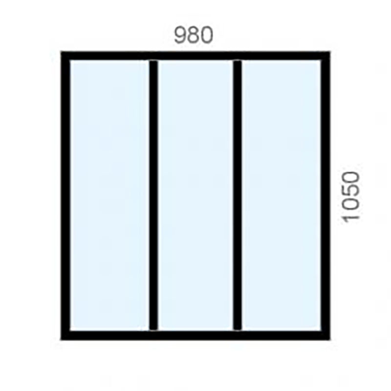 small-Verrière standard Hauteur 1050 mm - 3 vitrages