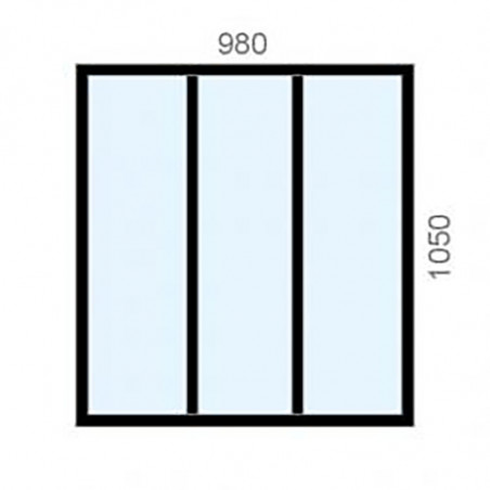 Verrière standard Hauteur 1050 mm - 3 vitrages