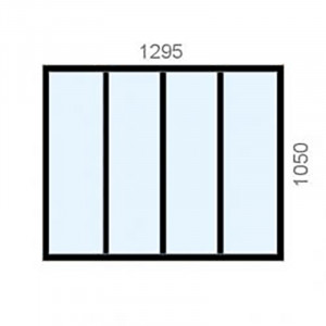 Verrière intérieure Hauteur 1050 mm, 4 vitrages
