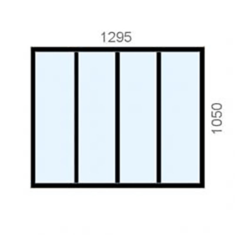Verrière standard Hauteur 1050 mm - 4 vitrages