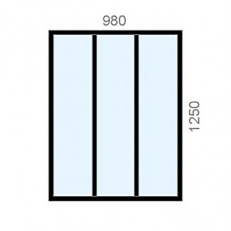 Verrière standard Hauteur 1250 mm - 3 vitrages