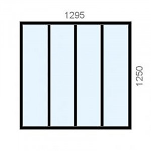 Verrière standard Hauteur 1250 mm - 4 vitrages