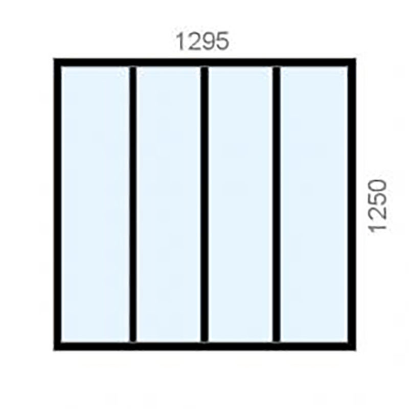 small-Verrière standard Hauteur 1250 mm - 4 vitrages